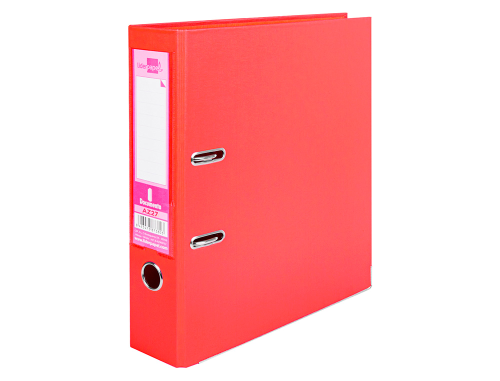 PASTA DE ARQUIVO DE ALAVANCA LIDERPAPEL DOCUMENTA PVC DIN A4 LOMBADA 75 MM VERMELHA