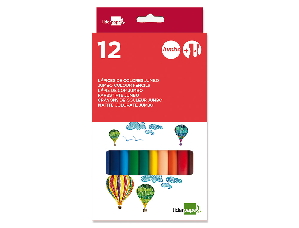 LAPIS DE COR JUMBO LIDERPAPEL 12 UNIDADES