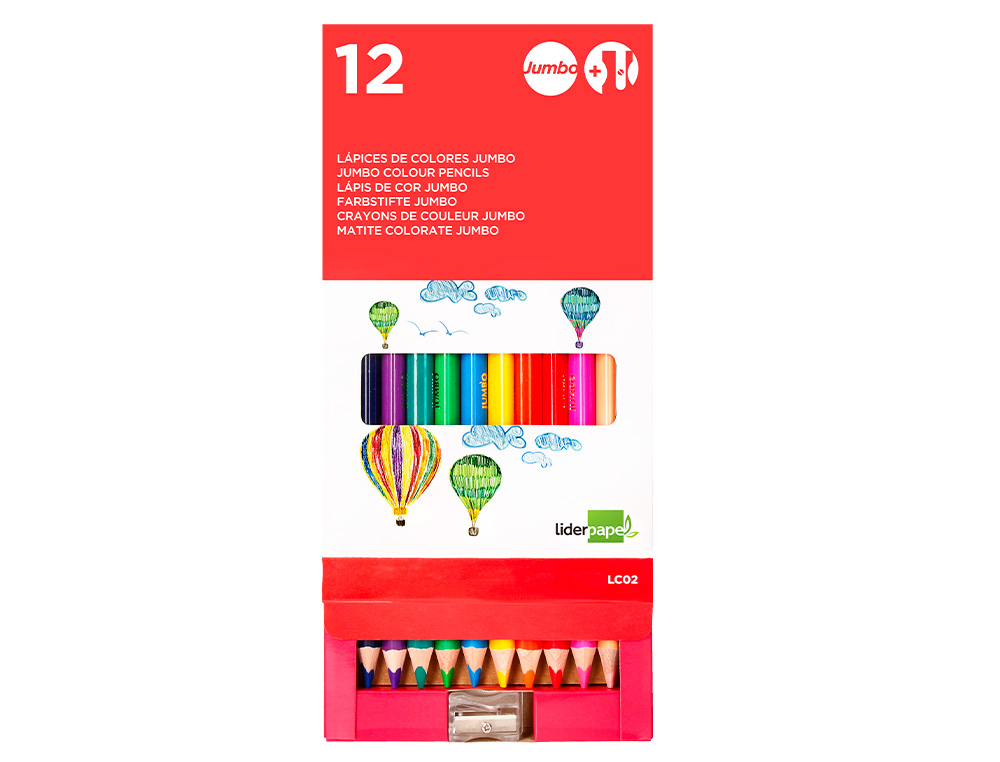 LAPIS DE COR JUMBO LIDERPAPEL 12 UNIDADES