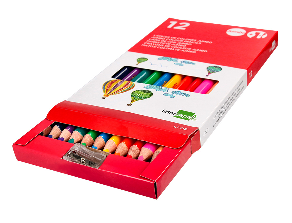 LAPIS DE COR JUMBO LIDERPAPEL 12 UNIDADES