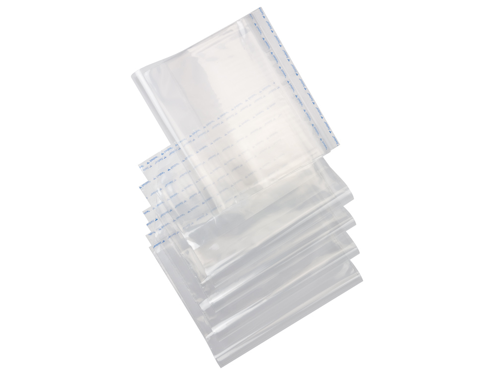 BOLSAS PROTETORAS PARA ENCADERNACAO ADESIVAS EM POLIPROPILENO COR TRANSPARENTE MEDIDAS 180X390MM