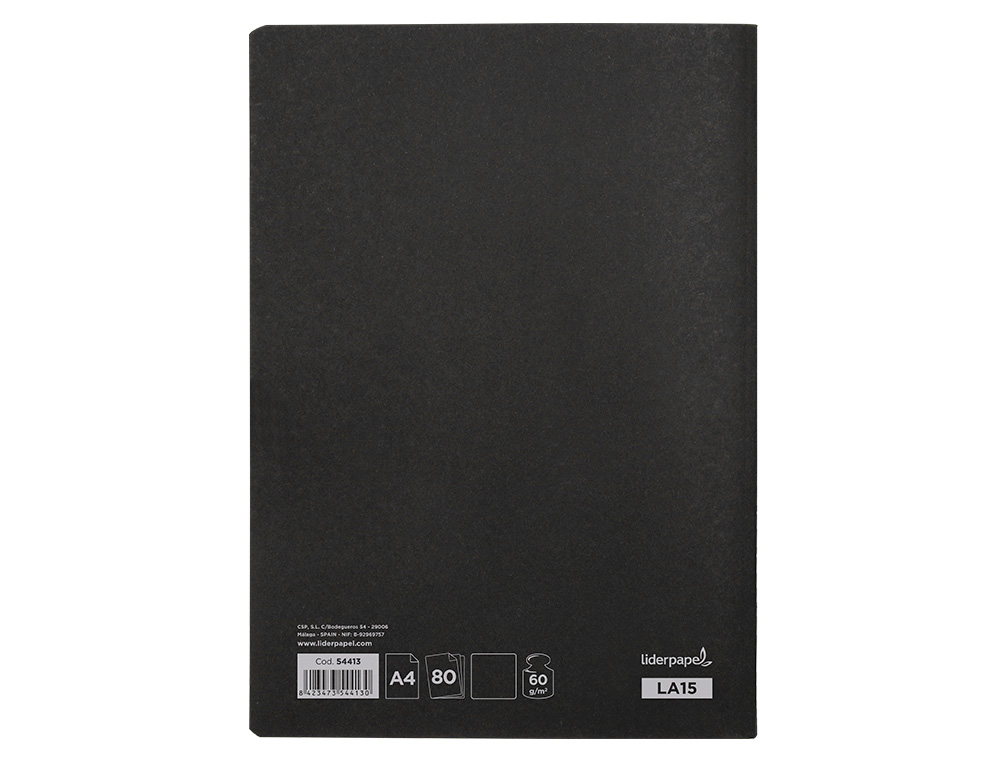 CADERNO AGRAFADO LIDERPAPEL CAPA PRETA DIN A4 80 F LISO 60GR