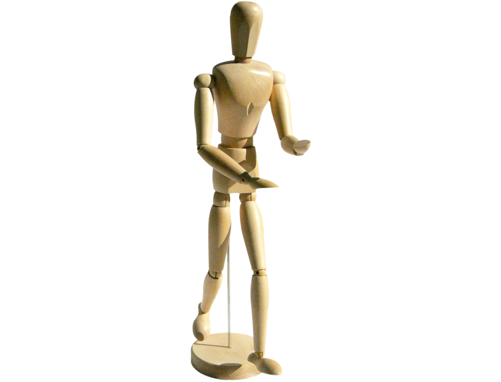 BONECO DE PINTURA ARTITS MADEIRA MASCULINO 30 CM