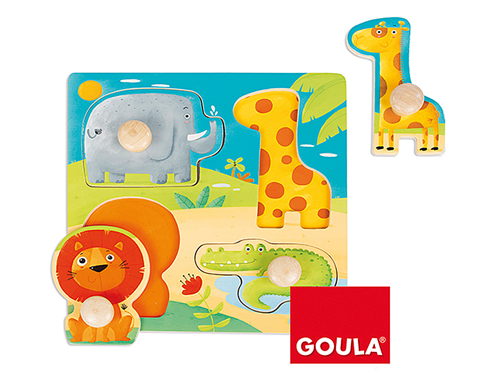 PUZZLE GOULA ANIMAIS DA SELVA 4 PECAS