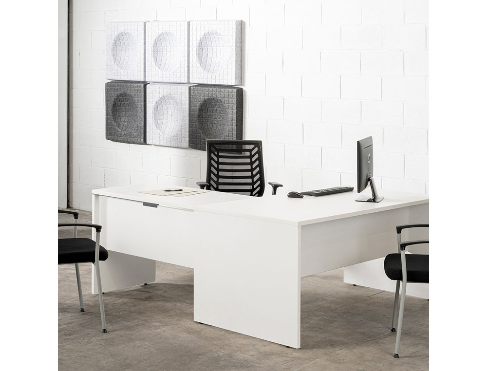 MESA DE ESCRITORIO ROCADA SERIE WORK 140X80 CM ACABAMENTO AW04 BRANCO/BRANCO