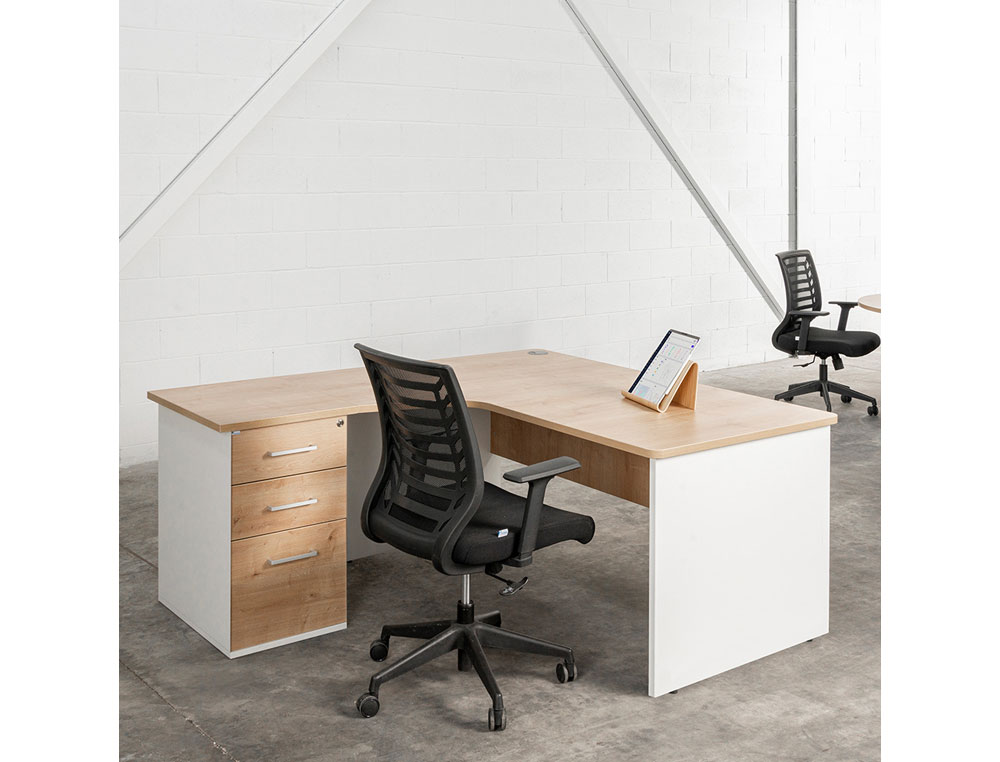 MESA DE ESCRITORIO ROCADA SERIE WORK 140X80 CM ACABAMENTO AW04 BRANCO/BRANCO