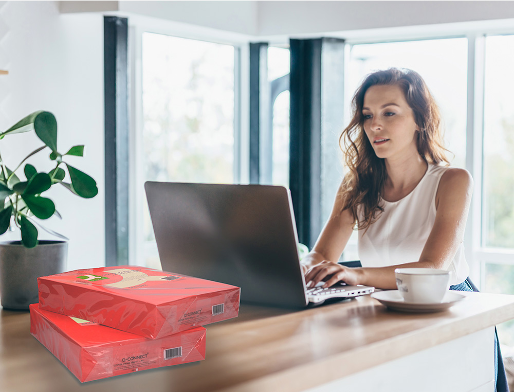 PAPEL DE COR Q-CONNECT DIN A4 80 GR VERMELHO INTENSO EMBALAGEM DE 500 FOLHAS