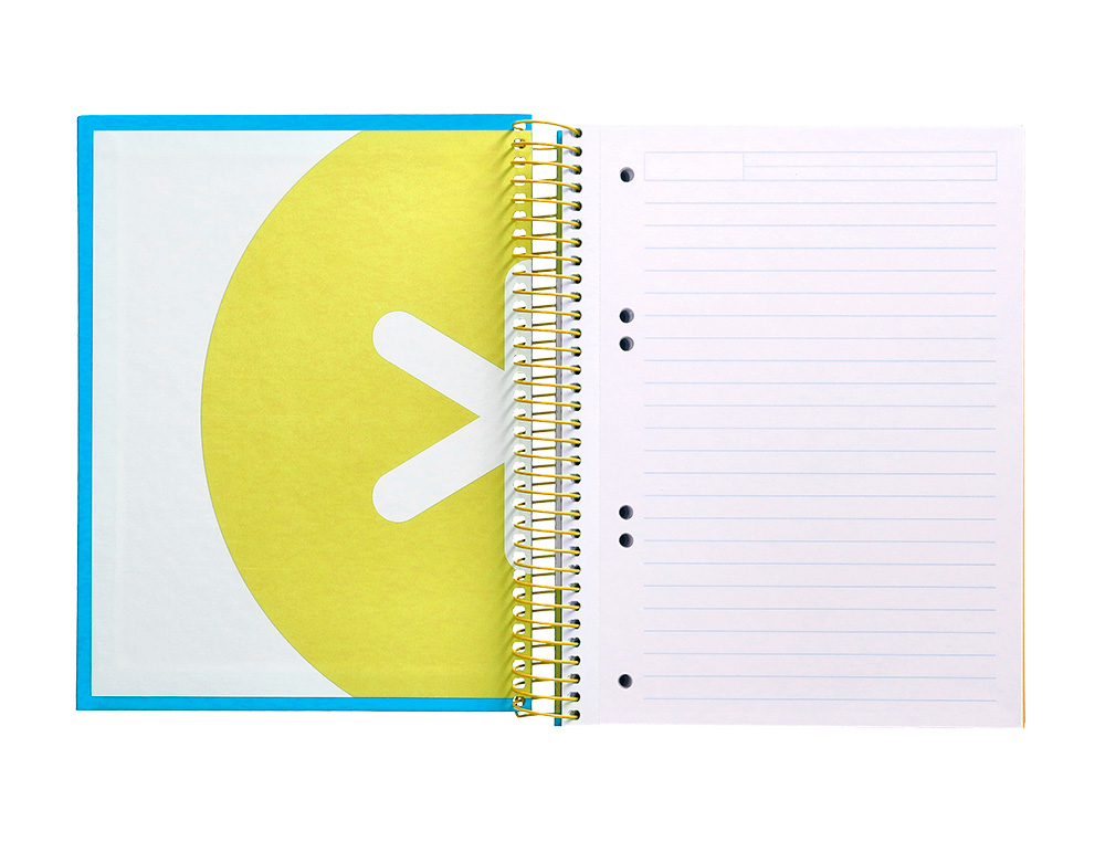 CADERNO ESPIRAL DIN A5 ANTARTIK CAPA FORRADA 120 F 100 GR PAUTADO 5 BANDAS DE CORES 6 FUROS COR AZUL
