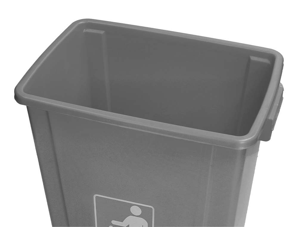 CONTENTOR DE LIXO INDUSTRIAL Q-CONNECT COM TAMPA DE EMPURRAR 58 L 470X330X760 MM