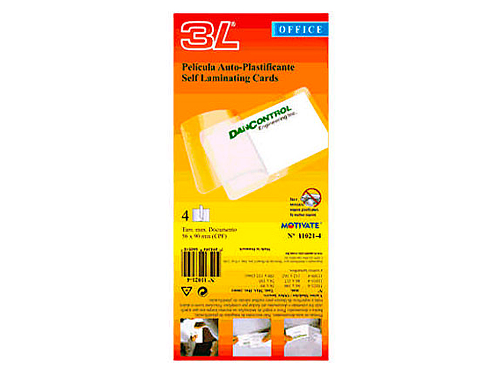 BOLSA DE PLASTIFICAR MANUAL 3L OFFICE A FRIO 300 MC DIN A4 COM DORSO ADESIVO PACK 10 UNIDADES