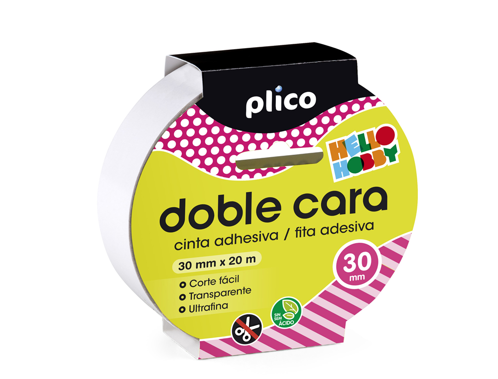 FITA ADESIVA PLICO DUPLA FACE 30MM X 20M
