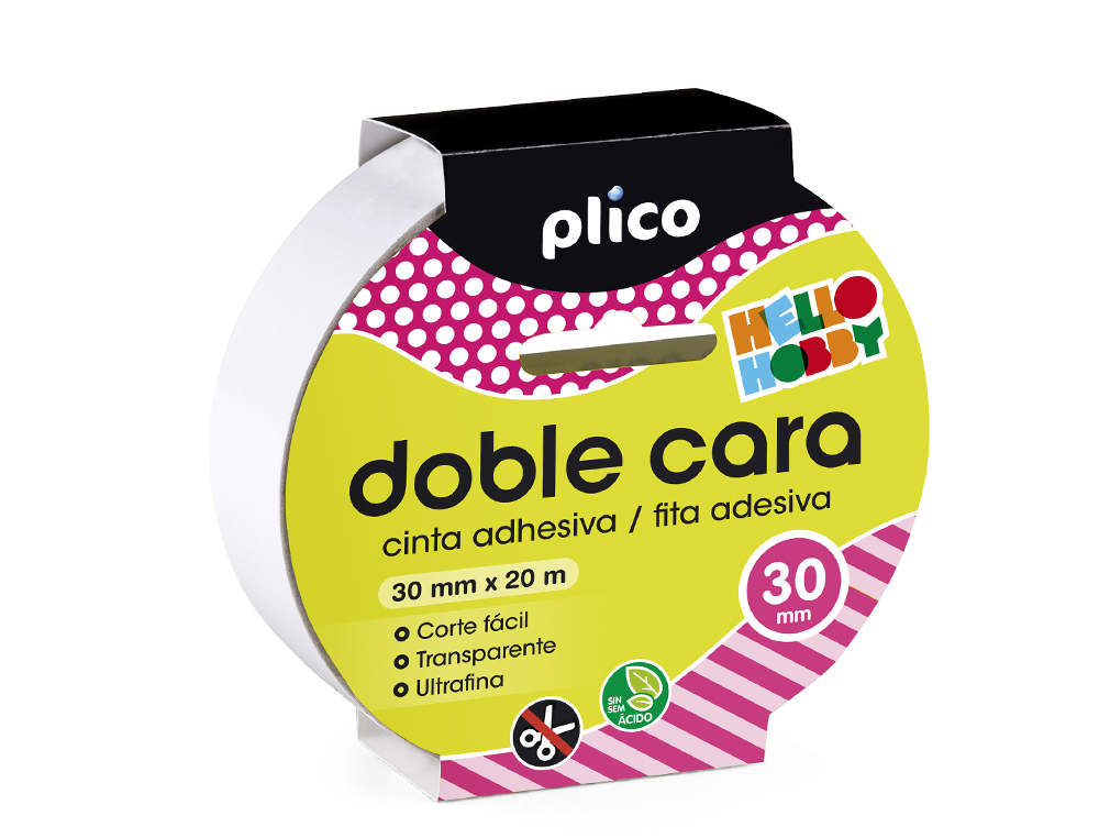 FITA ADESIVA PLICO DUPLA FACE 30MM X 20M