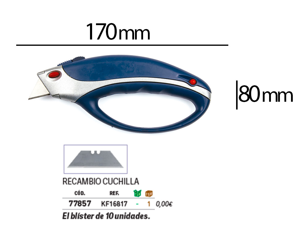 X-ATO Q-CONNECT XS6200 METALICO LARGO PRETO E CINZA COM CABO DE PLASTICO E COMPARTIMENTO PARA LAMINAS DE RECARGA