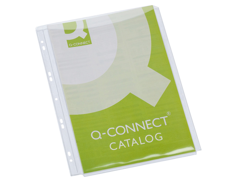 BOLSA CATALOGO/MICA Q-CONNECT COM FOLE DIN A4 PVC 180 MICRONS BOLSA DE 5 UNIDADES