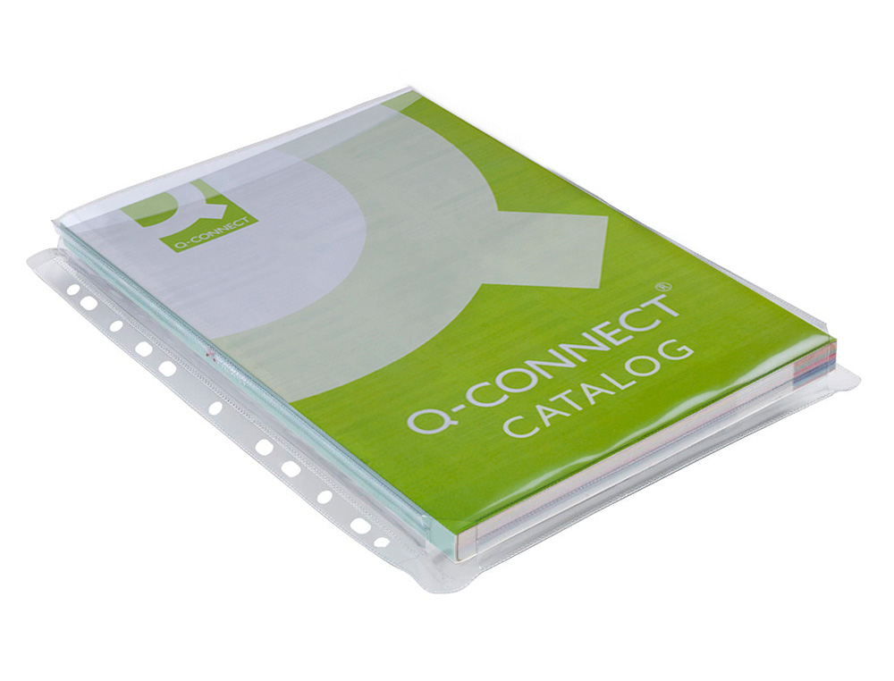 BOLSA CATALOGO/MICA Q-CONNECT COM FOLE DIN A4 PVC 180 MICRONS BOLSA DE 5 UNIDADES