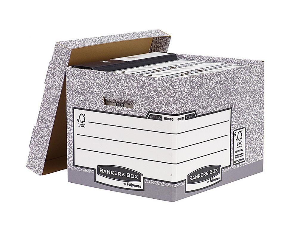CAIXA PARA ARQUIVO MORTO FELLOWES EM CARTAO RECICLADO CAPACIDADE 4 CAIXAS DE ARQUIVO FORMATO DIN A4 333X292X404 MM COR C