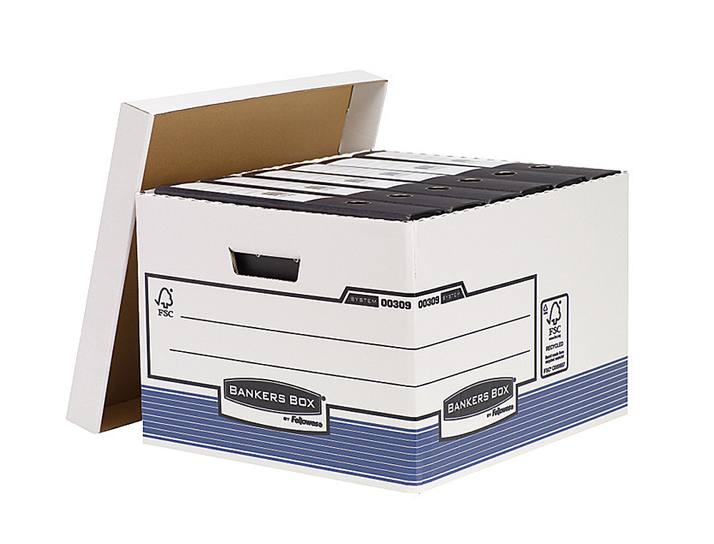 CAIXA PARA ARQUIVO MORTO FELLOWES EM CARTAO RECICLADO CAPACIDADE 4 CAIXAS DE ARQUIVO FORMATO DIN A4 333X292X404 MM COR B