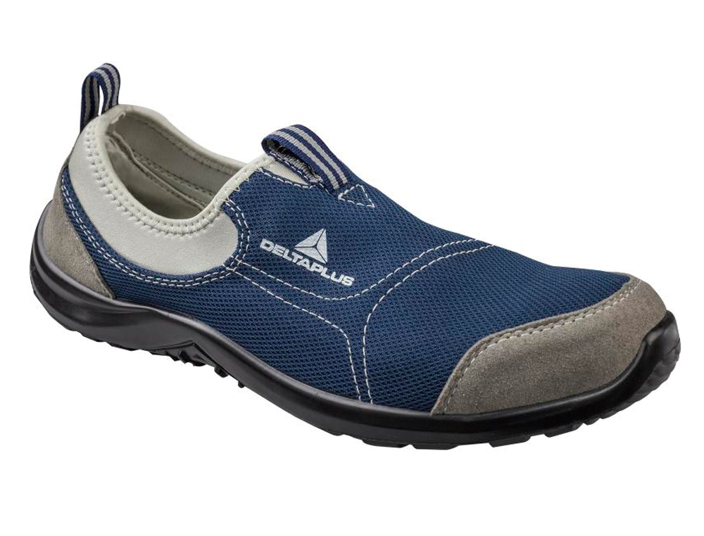 SAPATOS DE SEGURANCA DELTAPLUS DE POLIESTER E ALGODAO COM PALMILHA E PONTEIRA DE ACO COR AZUL MARINHO TAMANHO 38