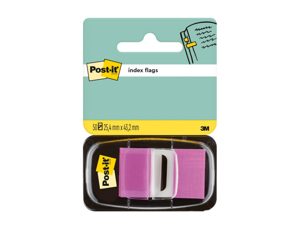 BANDAS SEPARADORAS POST-IT INDEX 3M, 25,4X43,1 MM VIOLETA DISPENSADOR DE 50 UNIDADES