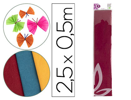 PAPEL CREPE EM CELOFANE LIDERPAPEL 50 CM X 2,5 M VERMELHO