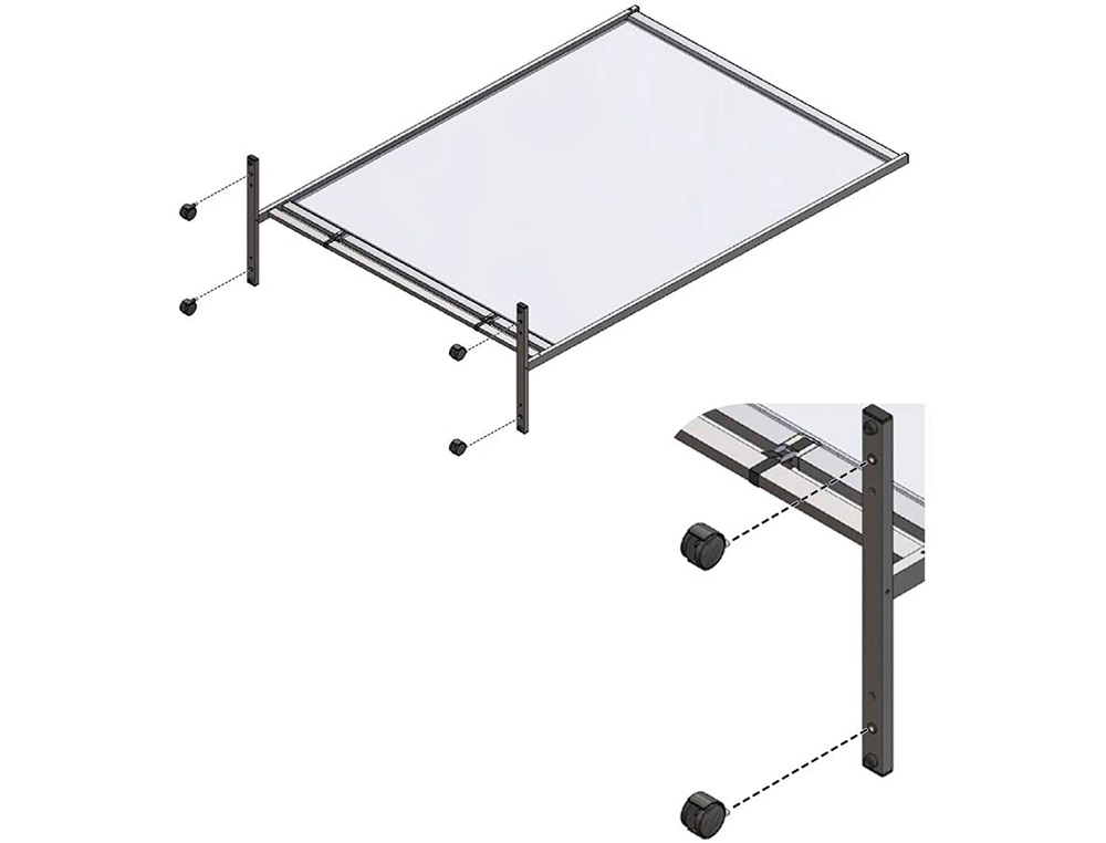 RODA ROTATIVA NOBO PARA TELA SEPARADORA NOBO PREMIUM PLUS PACK DE 4 UNIDADES