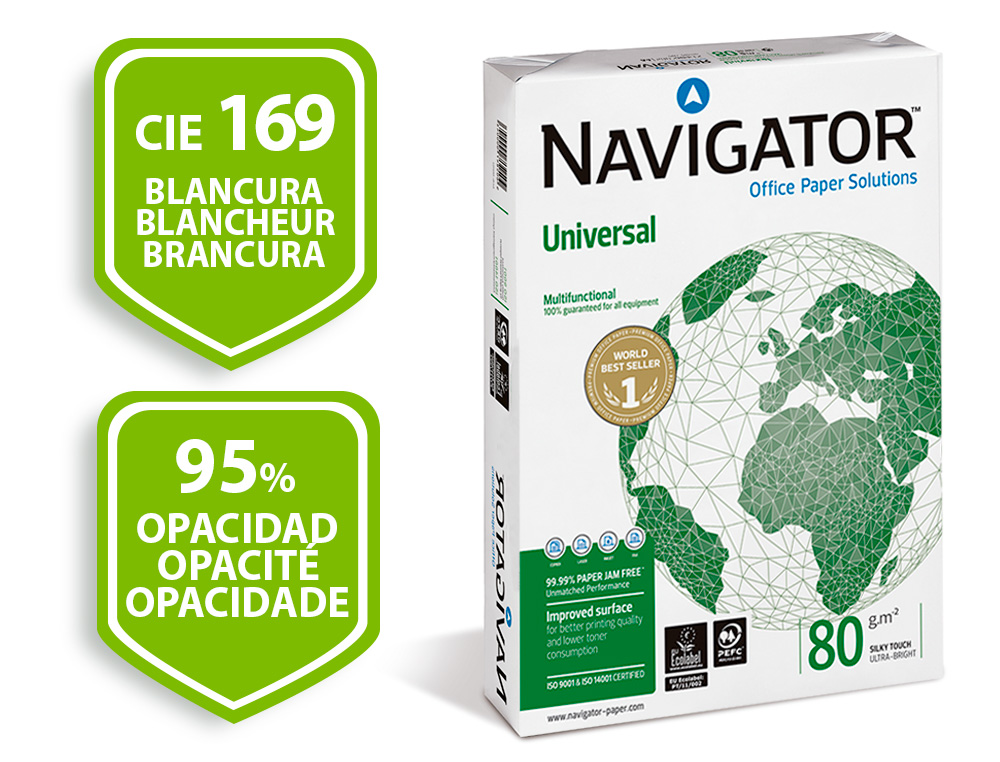 PAPEL FOTOCOPIA NAVIGATOR DIN A3 80 GR EMBALAGEM DE 500 FOLHAS