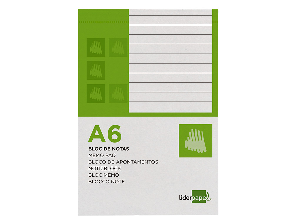 BLOCO DE APONTAMENTOS LIDERPAPEL DIN A6 80 F PAUTADO
