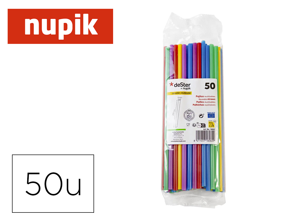 PALHAS DE PAPEL NUPIK VERMELHO/BRANCO PACK DE 50 UNIDADES