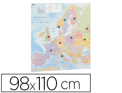 MAPA PAREDE FAIBO EUROPA PLASTIFICADO ENROLADO 98X110 CM