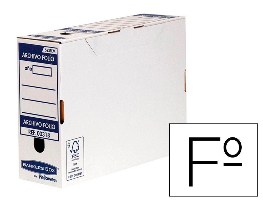 CAIXA PARA ARQUIVO MORTO FELLOWES FOLIO CARTAO RECICLADO 100% LOMBADA 100 MM MONTAGEM AUTOMATICA COR AZUL