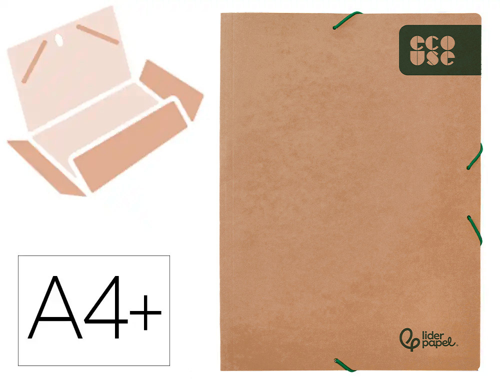 PASTA DE ELASTICOS LIDERPAPEL A4+ KRAFT 400 G/M2 COR CASTANHO