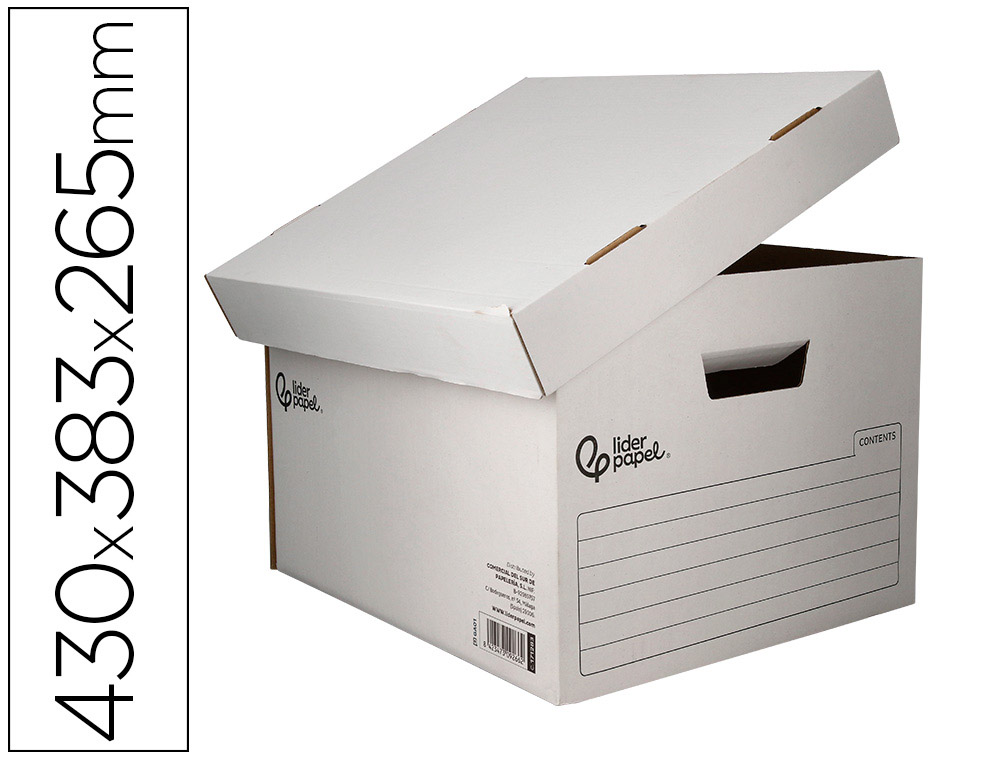 CAIXA PARA ARQUIVO DEFINITIVO LIDERPAPEL CARTAO 100% RECICLADO AUTOMATICA PARA 4 CAIXAS ARQUIVO DEF. FOLIO 430X383X265MM