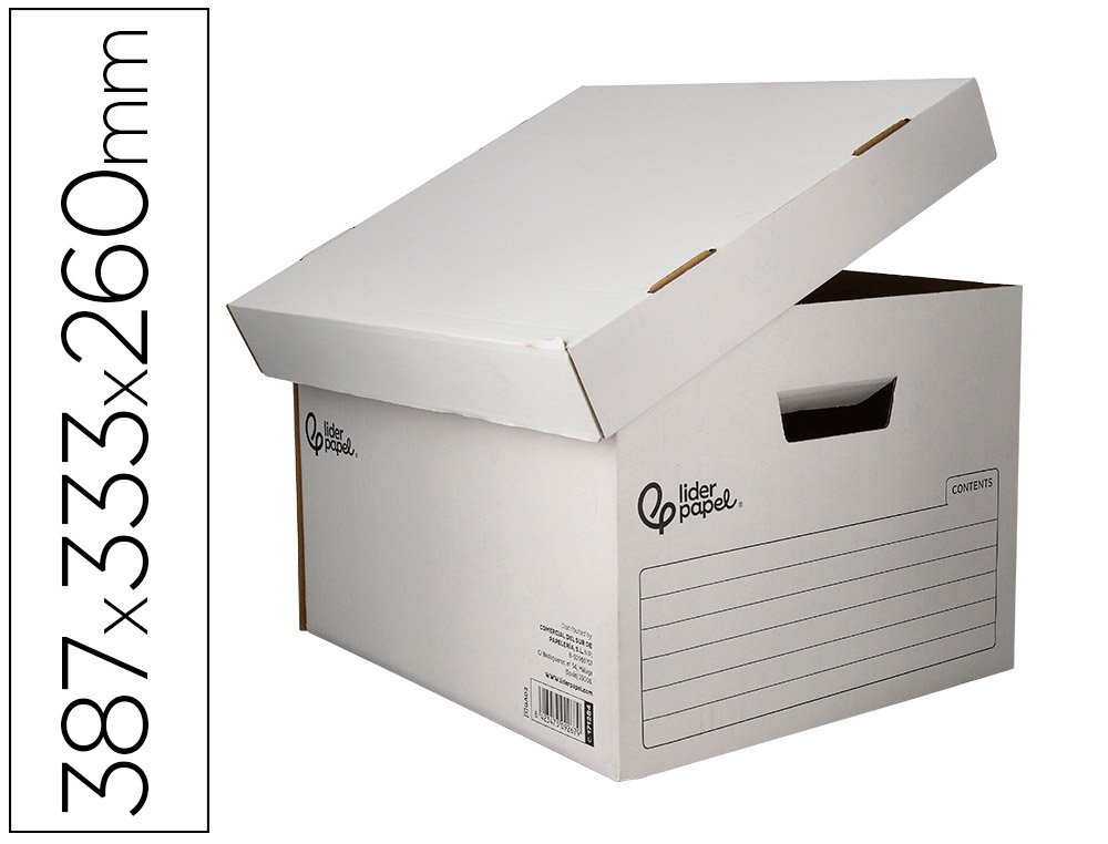 CAIXA PARA ARQUIVO DEFINITIVO LIDERPAPEL CARTAO 100% RECICLADO AUTOMATICA PARA 3 CAIXAS ARQUIVO DEF. FOLIO 387X333X260MM