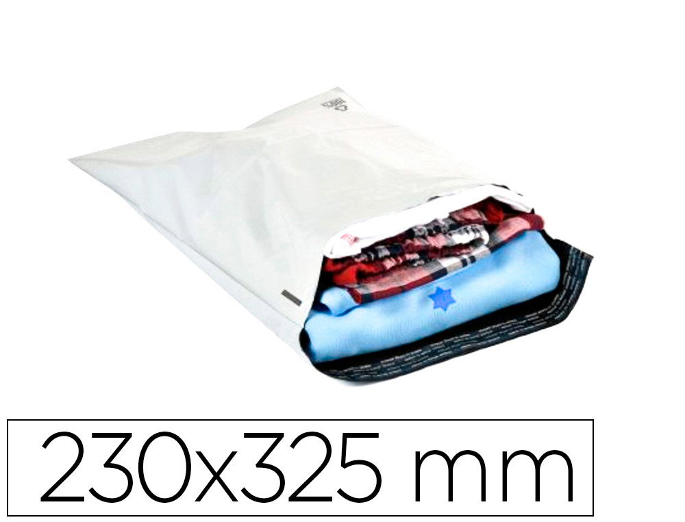 ENVELOPE Q-CONNECT DE PLASTICO BOLSA PARA ENVIOS 100% RECICLADAS COM AUTOFECHO COR BRANCO 230X325 MM