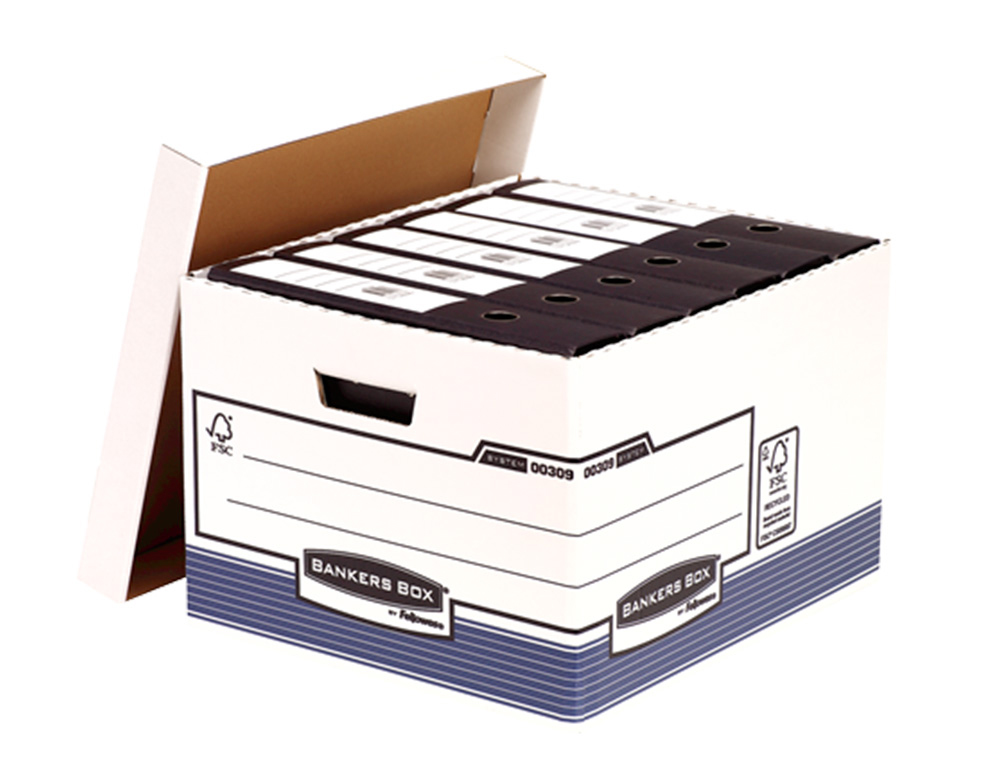 CAIXA PARA ARQUIVO MORTO FELLOWES EM CARTAO RECICLADO CAPACIDADE 4 CAIXAS DE ARQUIVO FORMATO FOLIO 387X294X445 MM COR BR